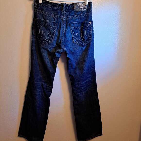 Mek Denim Moscow Slim Boot Distressed Jeans W/ Embroidered Pockets&Button Fly - Picture 2 of 13
